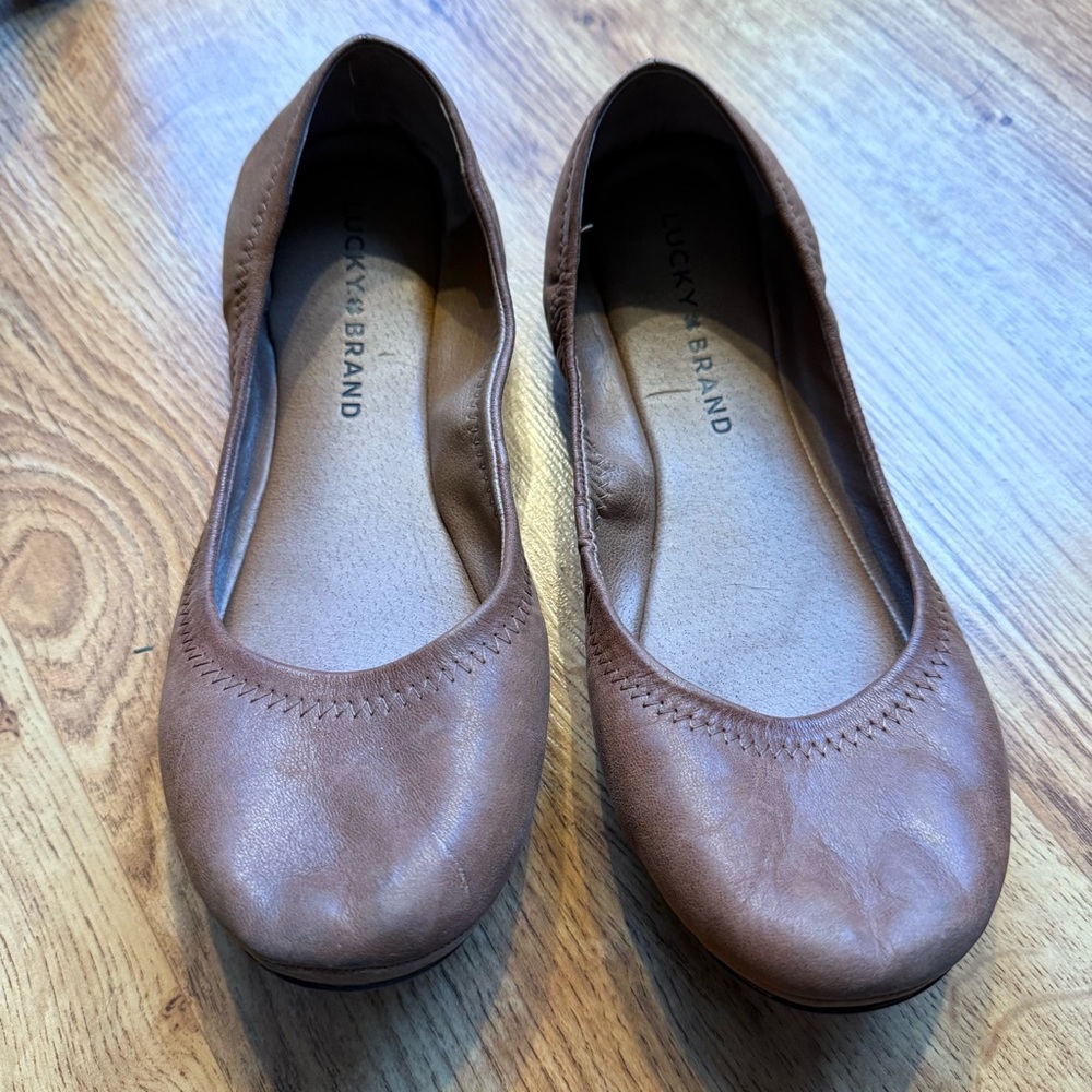 Lucky Brand Women's Brown Ballet Flats